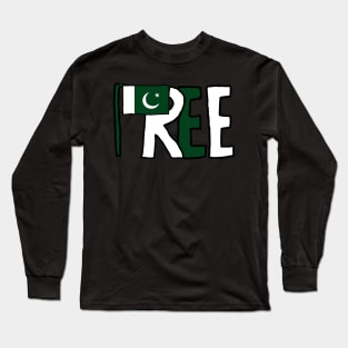 Free Pakistan Flag Long Sleeve T-Shirt